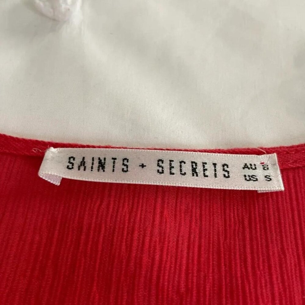 Hello Molly Saints + Secrets Long Sleeve Red Ruffle Mini Dress - Picture 4 of 4